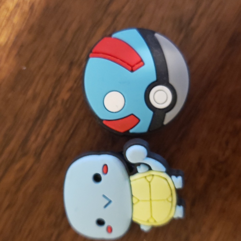 Pokemon Croc charms chibi Squirtle and Great Ball blue